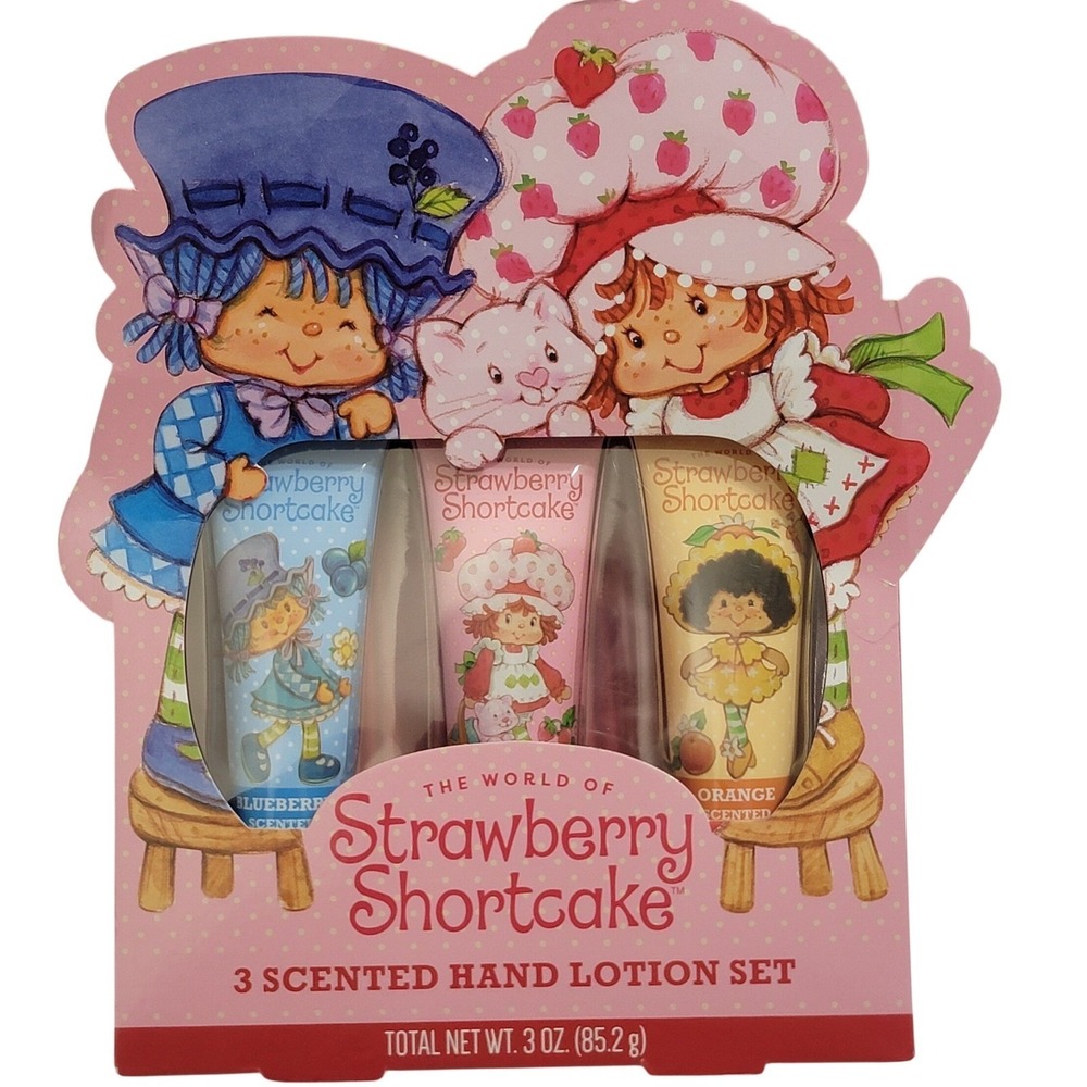 Strawberry Shortcake Scented‎ Hand Lotion 3 PC Set Blueberry Orange Blossom NEW